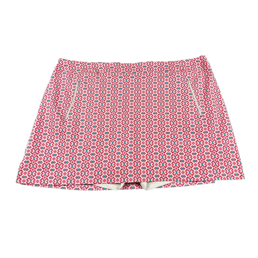 Ruby Red Women's Skort Shorts  24 Pink Geometric Pickleball Casual Golf Tennis